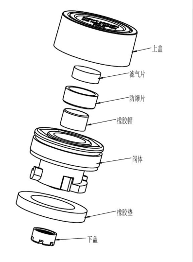 The components of the industrial safety release valve , industrial battery safety valve.