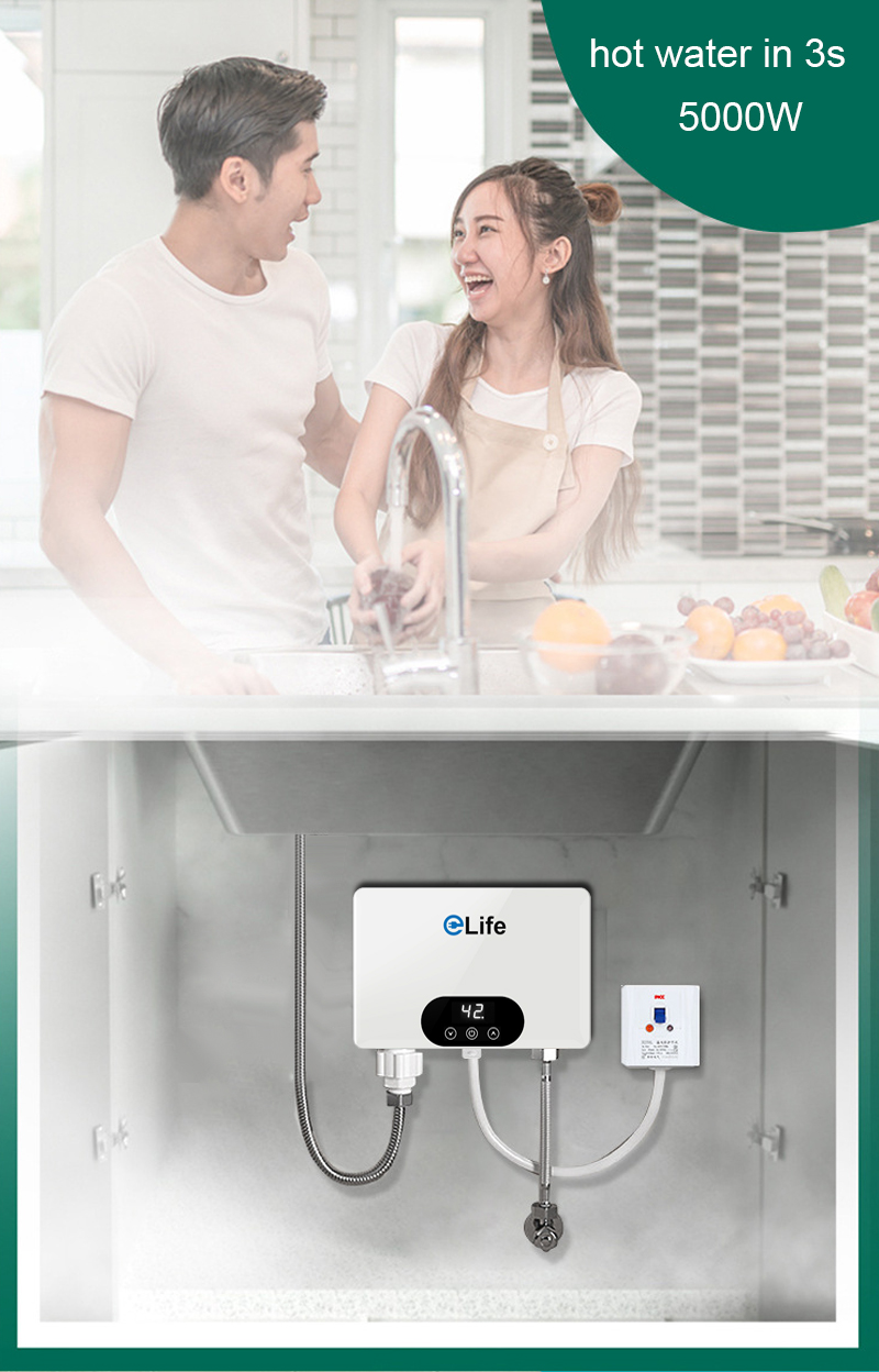 mini tankless instant electric kitchen water heater