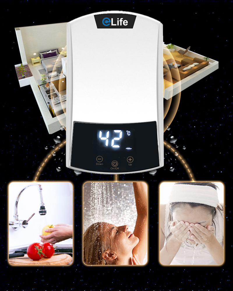 220V 6KW Samll Electric Instant Hot Water Heater For Showers