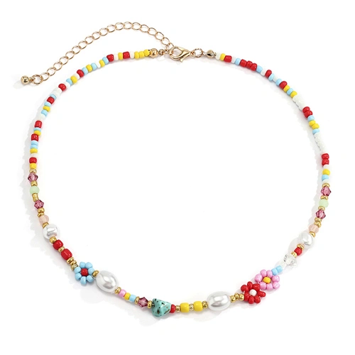 Flower Beaded Necklace