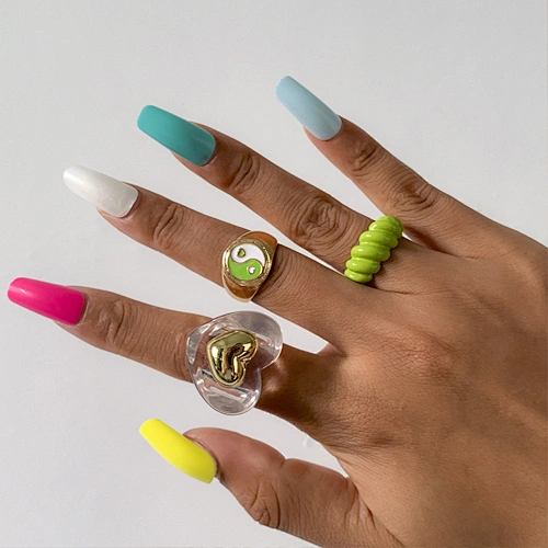 Y2K Chunky Ring Set