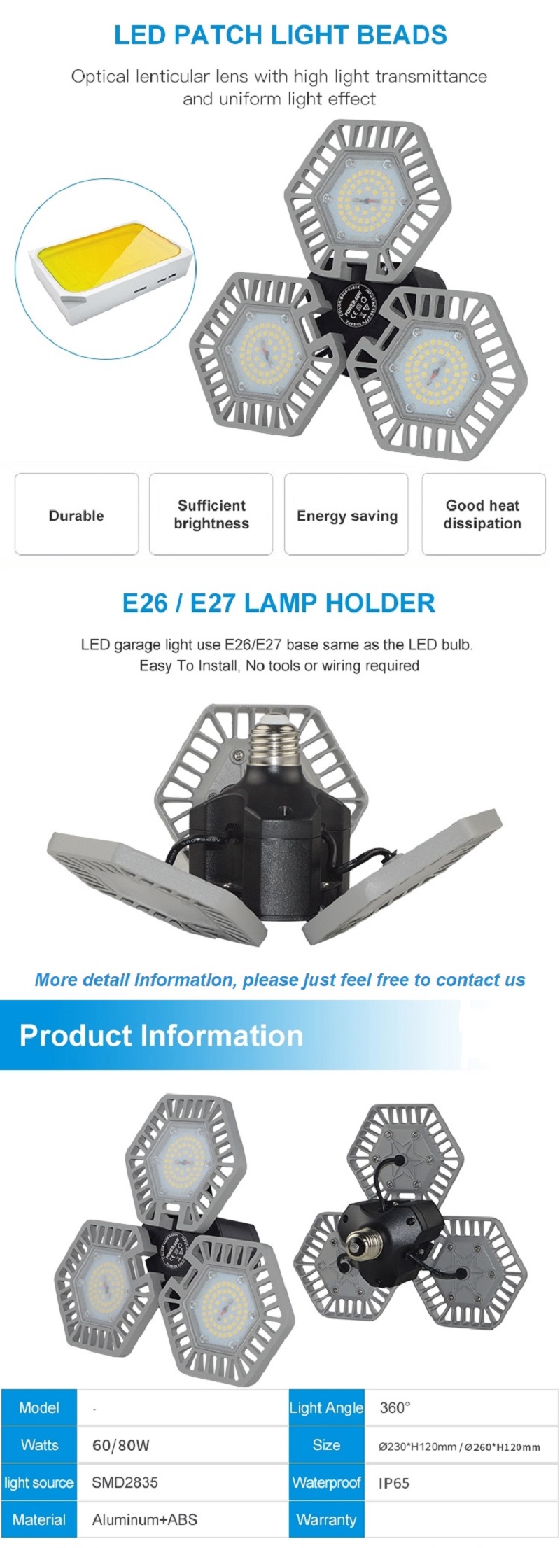 garage light fixtures; 60W garage light fixtures; 80W garage light fixtures; 100W garage light fixtures; 120W garage light fixtures