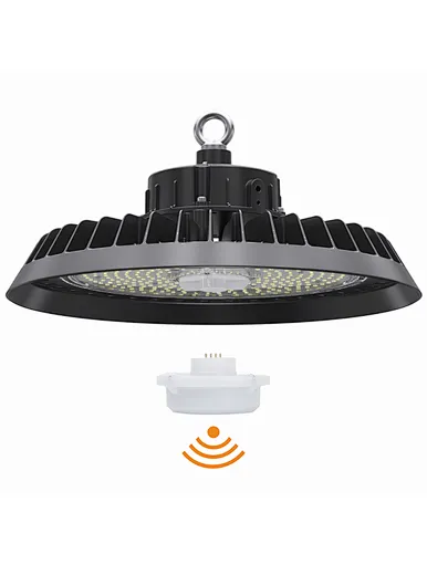 high bay light with motion sensor; high bay led lights with motion sensor; motion sensor high bay lights; led high bay with motion sensor; led high bay with sensor; motion sensor ufo; ufo high bay light with sensor