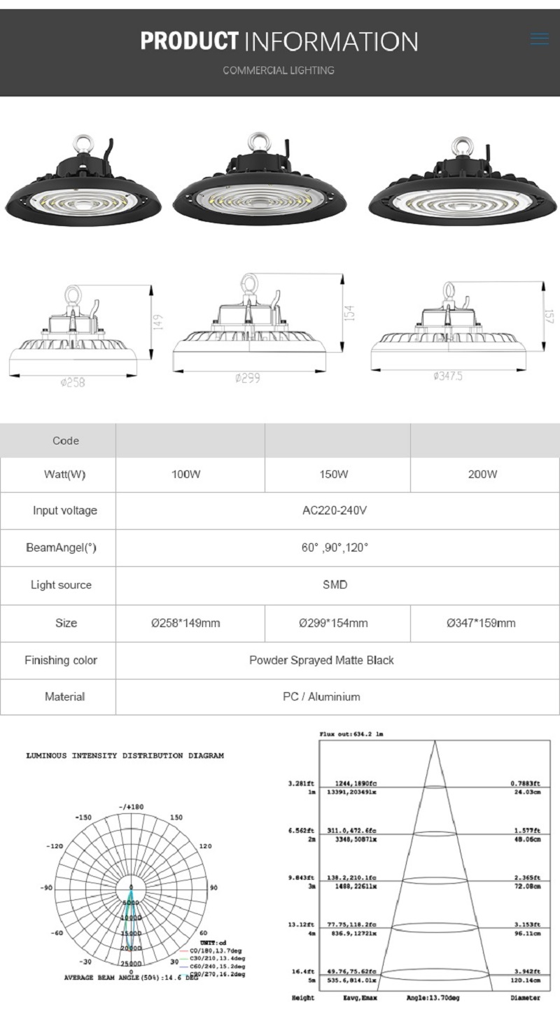 led ufo high bay light; 50w led ufo high bay light; 80w led ufo high bay light; 100w led ufo high bay light; 120w led ufo high bay light; 150w led ufo high bay light; 180w led ufo high bay light; 200w led ufo high bay light; 240w led ufo high bay light