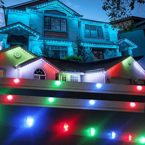 diy outdoor permanent lights on house