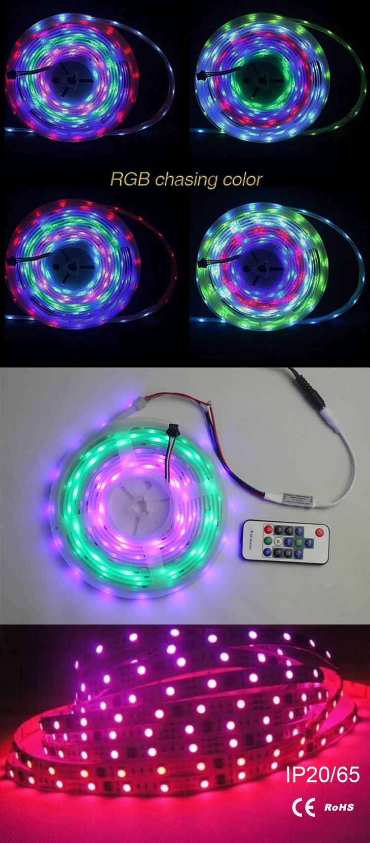w rgb addressable led strip lights