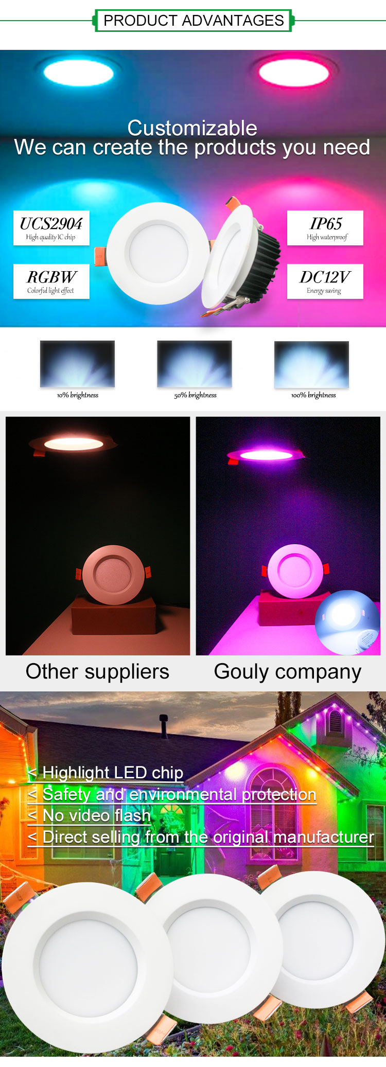 rgbw led soffit light