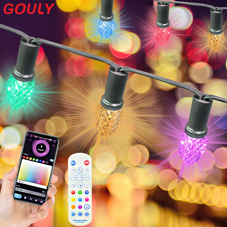 C6, C9 led strawberry light string Christmas light string waterproof outdoor decorative tree LED gift light