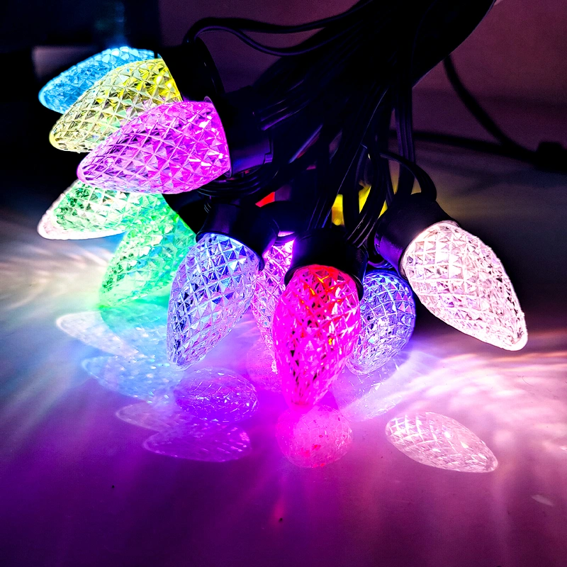 Factory Outlets Led C9 Christmas Light 12v IP68 outdoor decoration C9 colorful Christmas string light