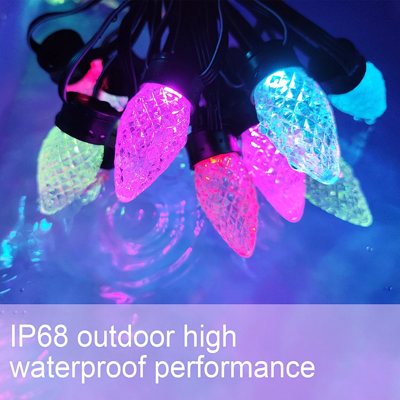 Factory Outlets Led C9 Christmas Light 12v IP68 outdoor decoration C9 colorful Christmas string light