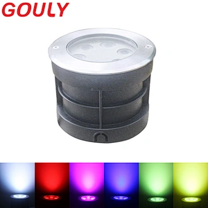 Led rgbw stainless steel circular buried light IP67 outdoor square courtyard garden embedded colorful buried lamp