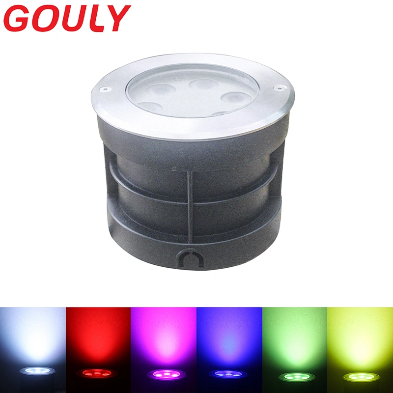 Led rgbw stainless steel circular buried light IP67 outdoor square courtyard garden embedded colorful buried lamp