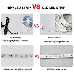 china shenzhen smd 2835 high voltage 50m warm white super bright 220v led strip lights