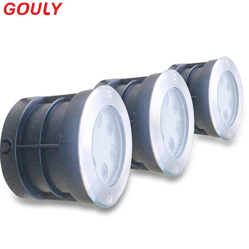 Led rgbw stainless steel circular buried light IP67 outdoor square courtyard garden embedded colorful buried lamp