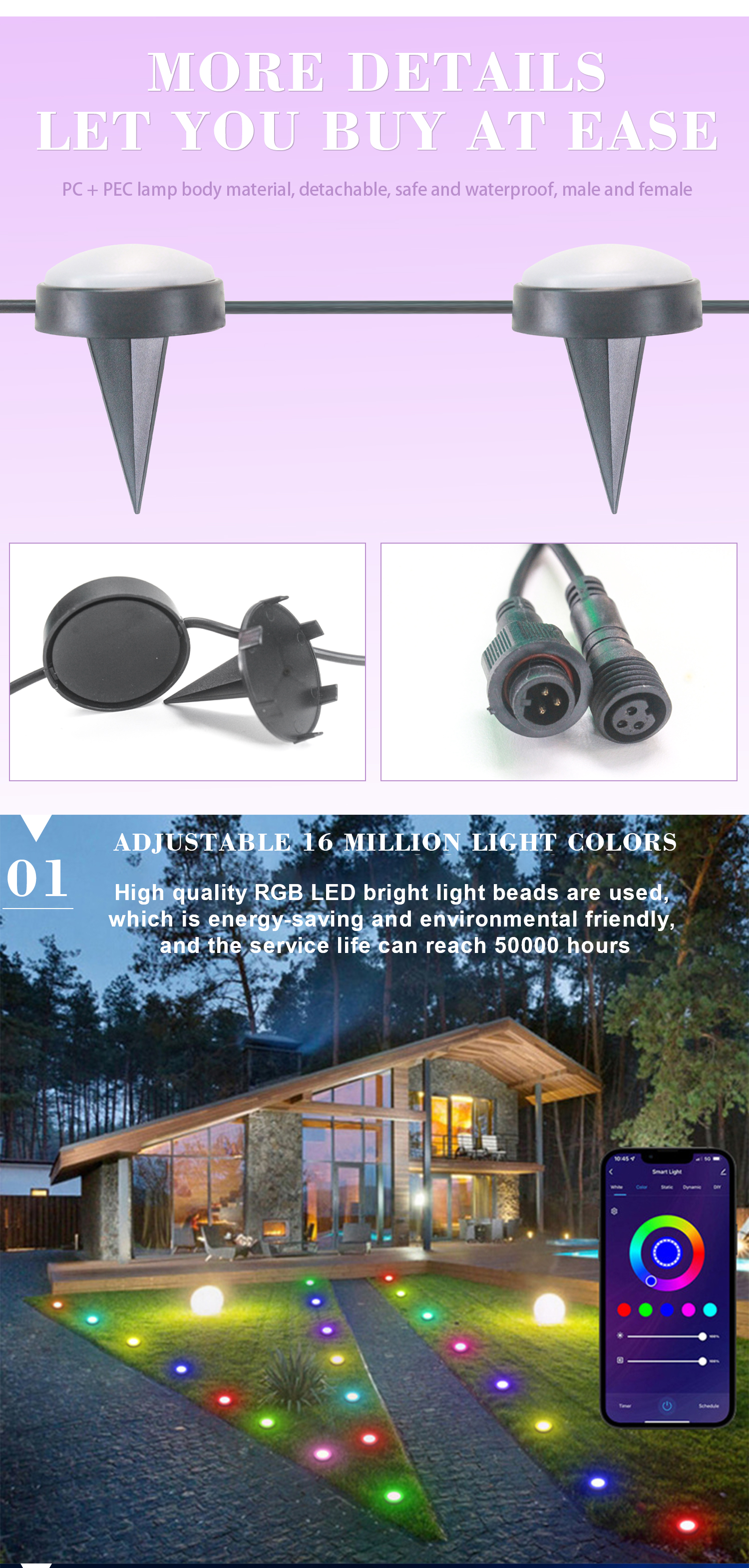 led buried light for holiday decoration