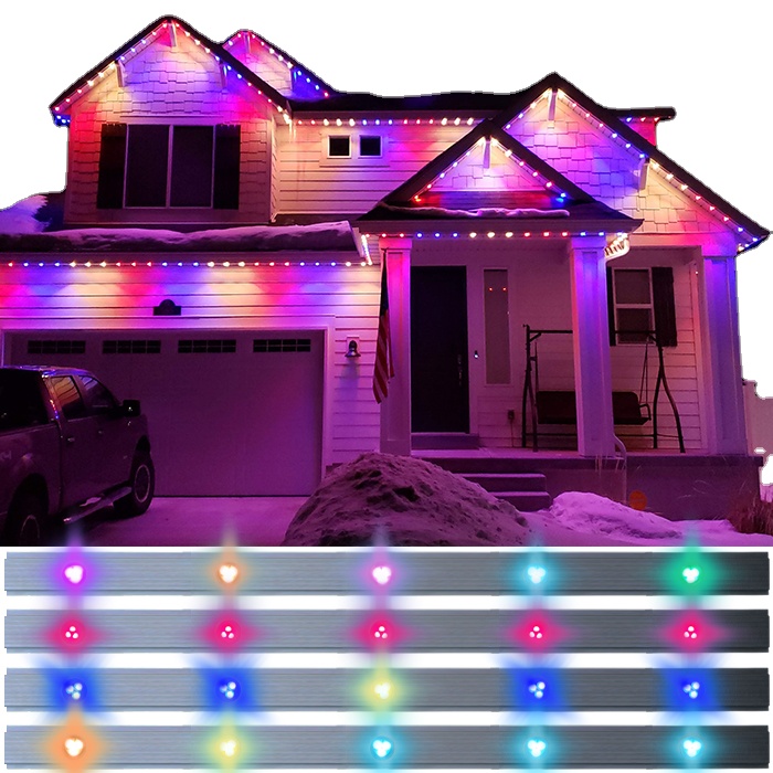 Pixel point light Warm white tuya rgbw  wifi rgb controlled rbg permanent with app outdoor lighted  waterproof christmas  light