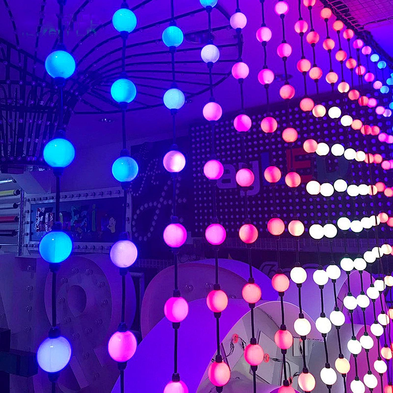 3d ball led pixel christmas lights outdoor ip67 waterproof 12v 24v WiFi intelligence control ball string light