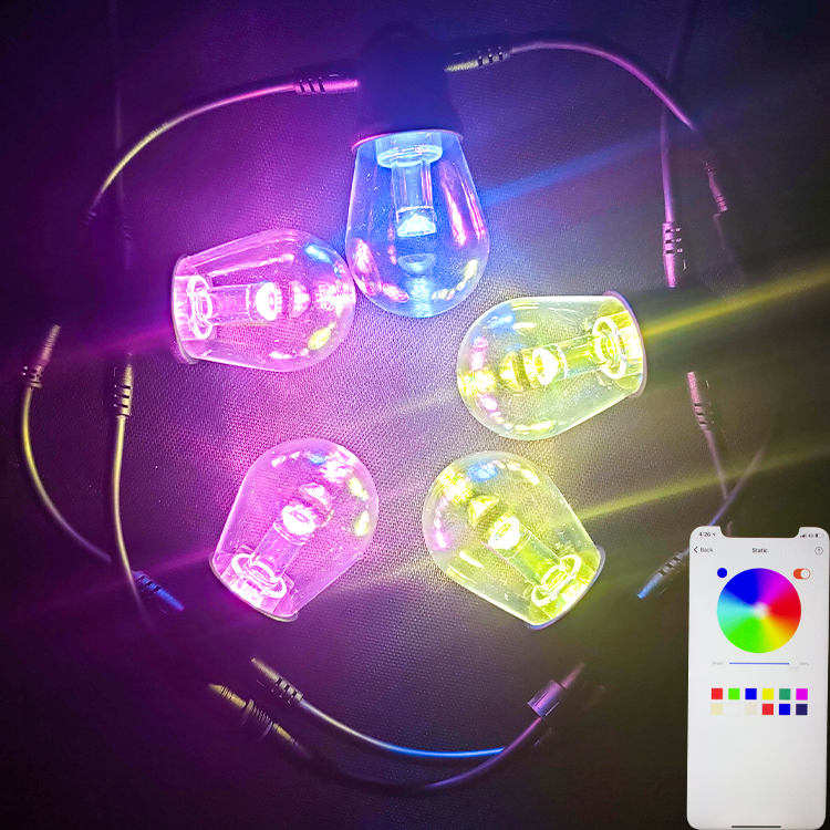singel led pixel string bulb light christmas 1903 decoration full set ground zoom dmx512 12v rgbw led pixel string bulb light