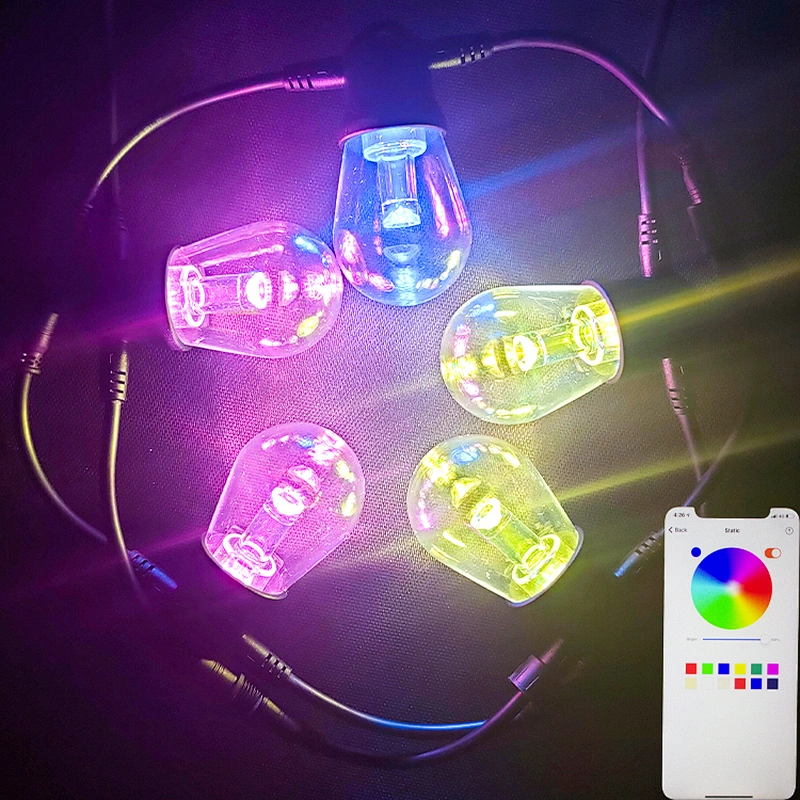 singel led pixel string bulb light christmas 1903 decoration full set ground zoom dmx512 12v rgbw led pixel string bulb light