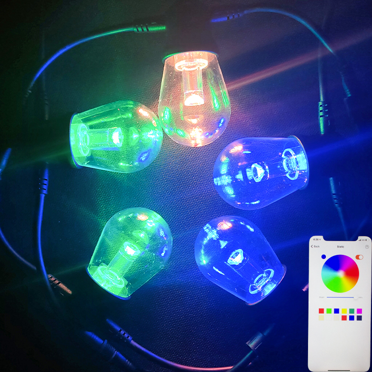 led rgb light string bulb IP65 IP67 waterproof Christmas outdoor decoration colorful smart led rgb string bulb string light