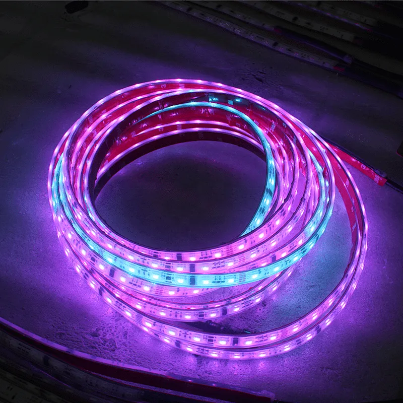 adressable  rgb led strip lights 10 meters  waterproof ws2812 2801 rgbic  smart led strip light control