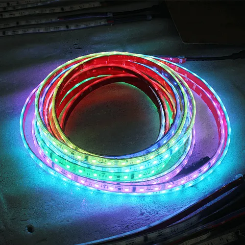 adressable  rgb led strip lights 10 meters  waterproof ws2812 2801 rgbic  smart led strip light control