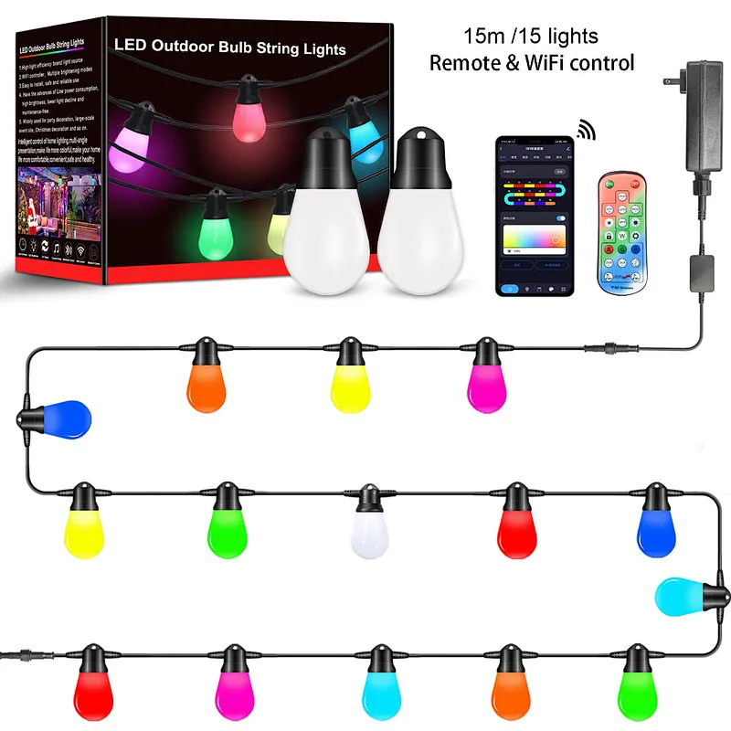 factory direct sale 12v 24v OEM IP67 waterproof led christmas light string led bulb outdoor string lighting