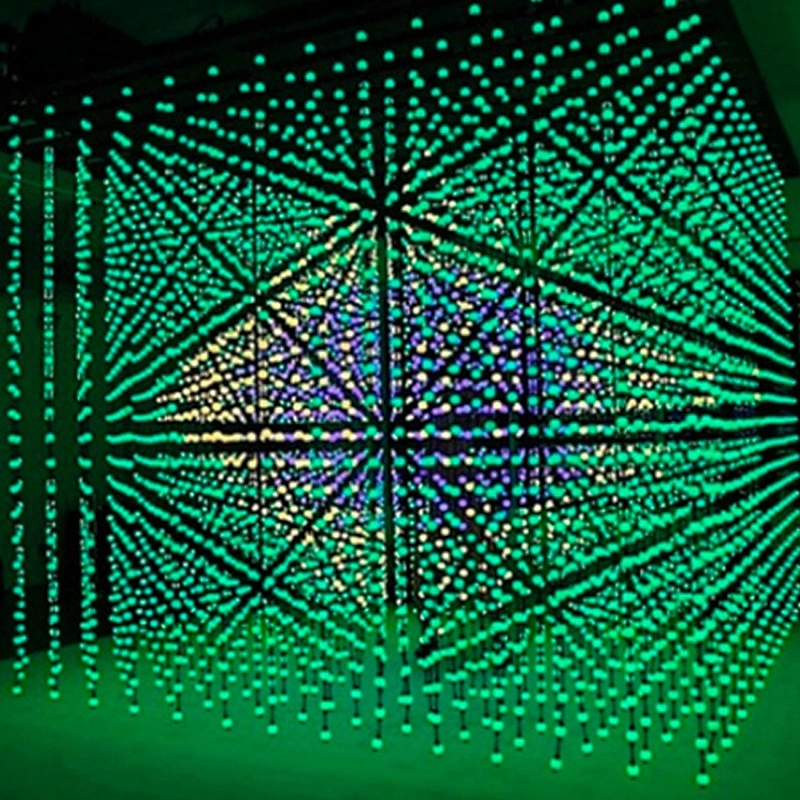 led magic light ball permanent christmas commercial outdoor wifi full color rgb led string ball light