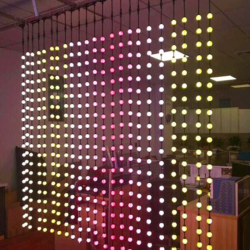 led magic light ball permanent christmas commercial outdoor wifi full color rgb led string ball light