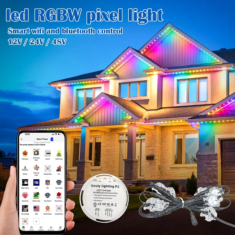led pixel point lighting DC12V waterproof 5050 smd smart led rgb permanent  led christmas pixel lights outdoor decoration