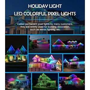 led pixel point lighting DC12V waterproof 5050 smd smart led rgb permanent  led christmas pixel lights outdoor decoration