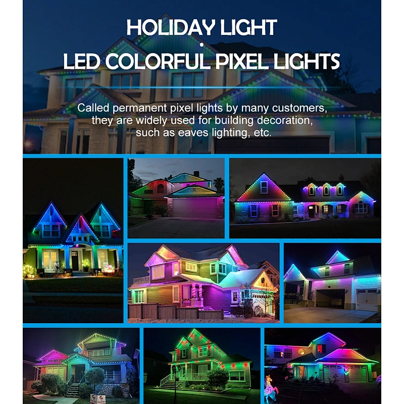 led pixel point lighting DC12V waterproof 5050 smd smart led rgb permanent  led christmas pixel lights outdoor decoration