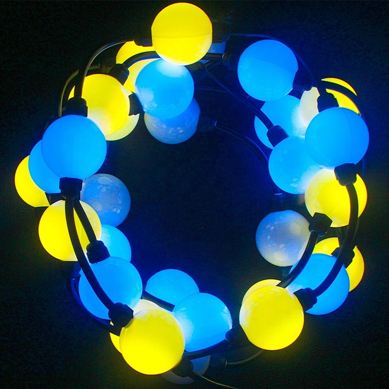 led magic light ball permanent christmas commercial outdoor wifi full color rgb led string ball light