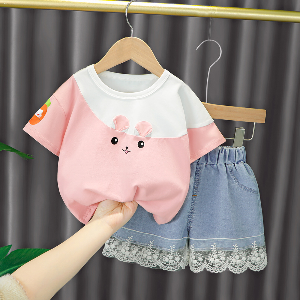 baby girls summer t shirt jean short
