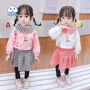 Autumn Fashion baby girls t shirt top +dress