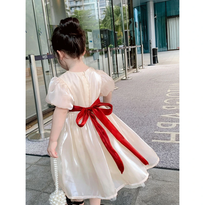 Wholesale baby girl dress summer kid dress girls' velvet ribbon dress girls skirts