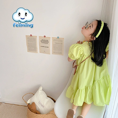 Baby girl jumpsuit dress for kid solid color kids vintage dress kids one piece dress