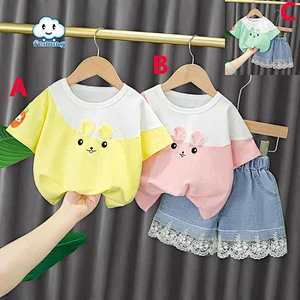 baby girls summer t shirt jean short