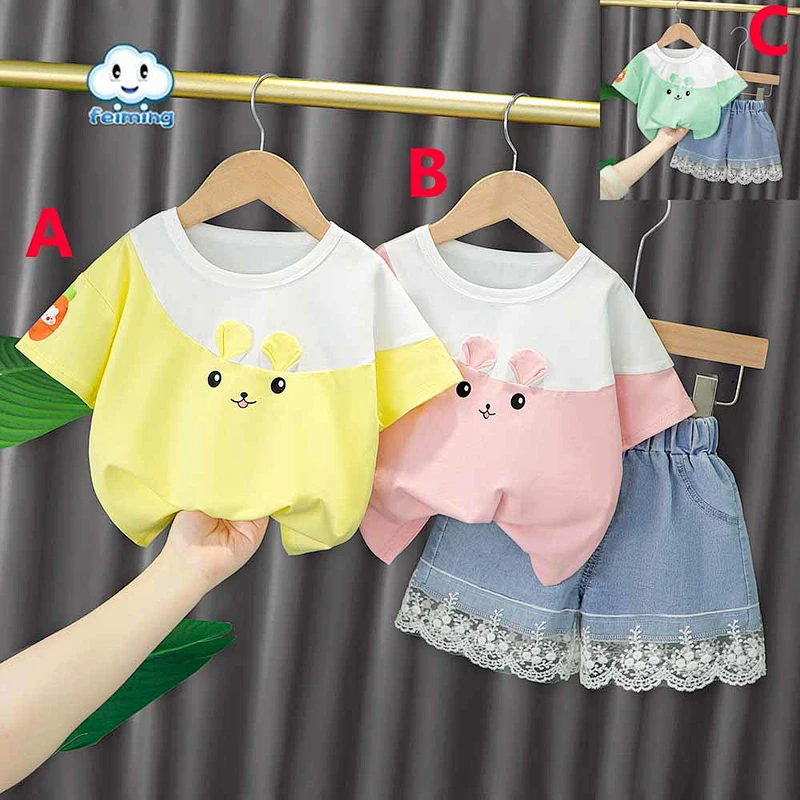 baby girls summer t shirt jean short