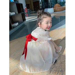 Wholesale baby girl dress summer kid dress girls' velvet ribbon dress girls skirts