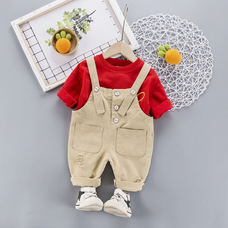Children's Cotton Clothing Sets  autumn long sleeve overalls with cute Wing at back