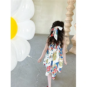 teenager dress girls flower print dress girls' sleeveless dresses