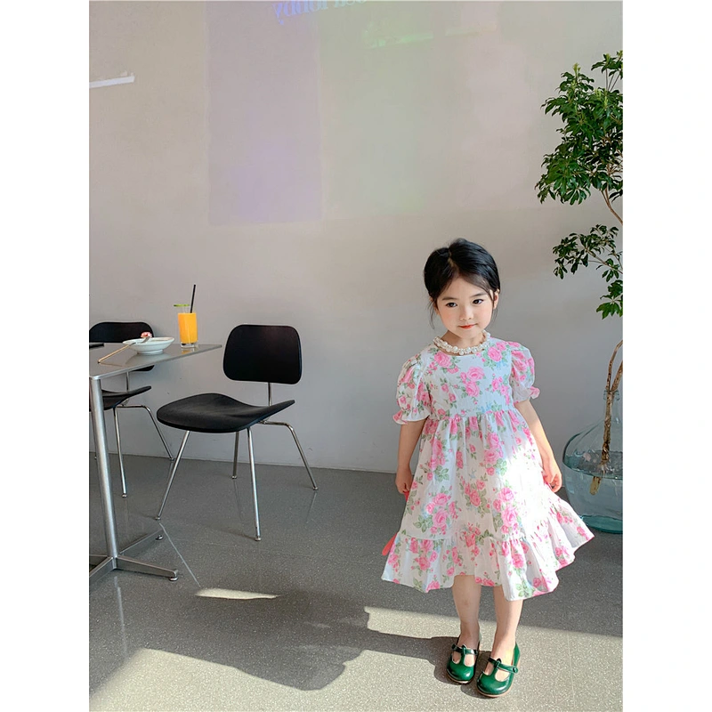 Summer Kid Girl  Clothing  Little Girl Dress New Style Lovely Printed Baby Girl Dress