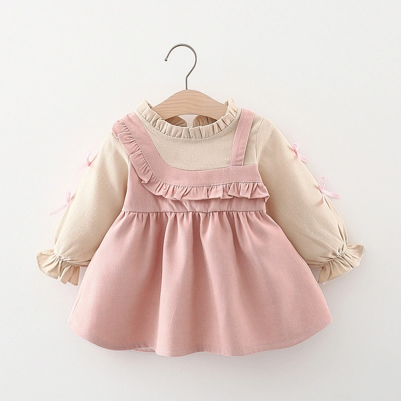 Long sleeve baby girls autumn dress girls kids dress for autumn 2022
