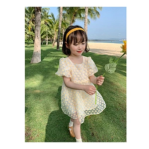 Summer sunflower dress kids boutique girl kids dress