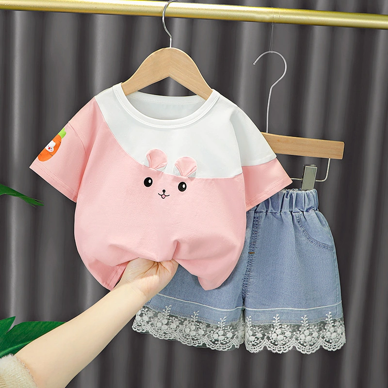 baby girls summer t shirt jean short