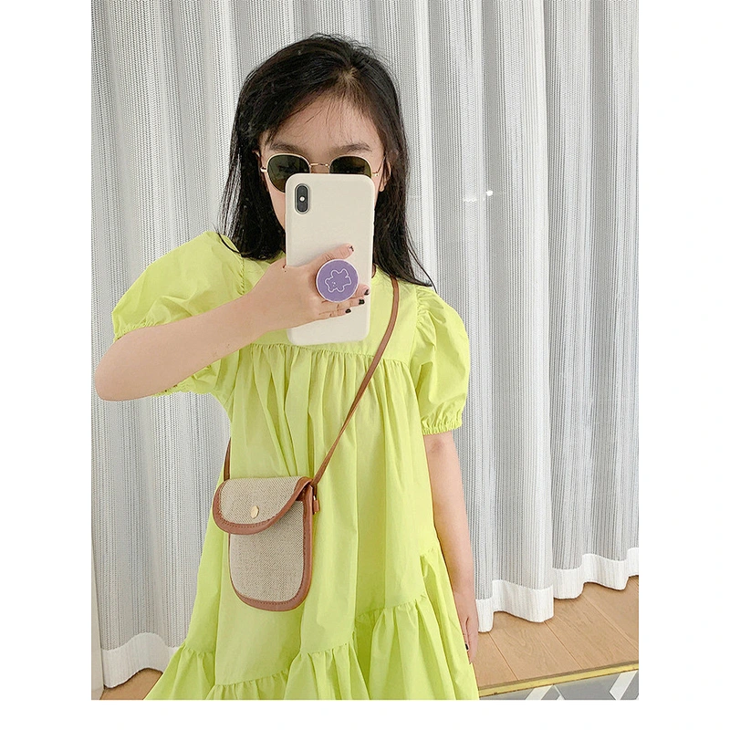 Baby girl jumpsuit dress for kid solid color kids vintage dress kids one piece dress