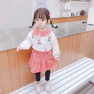 Autumn Fashion baby girls t shirt top +dress