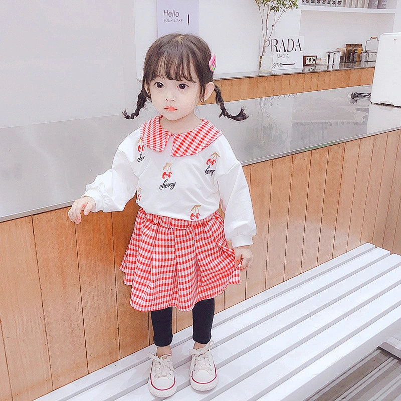 Autumn Fashion baby girls t shirt top +dress