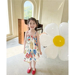 teenager dress girls flower print dress girls' sleeveless dresses
